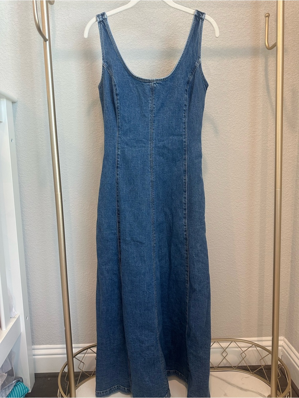 GAP Y2K NWT Indigo Denim Maxi Slip Dress with pockets